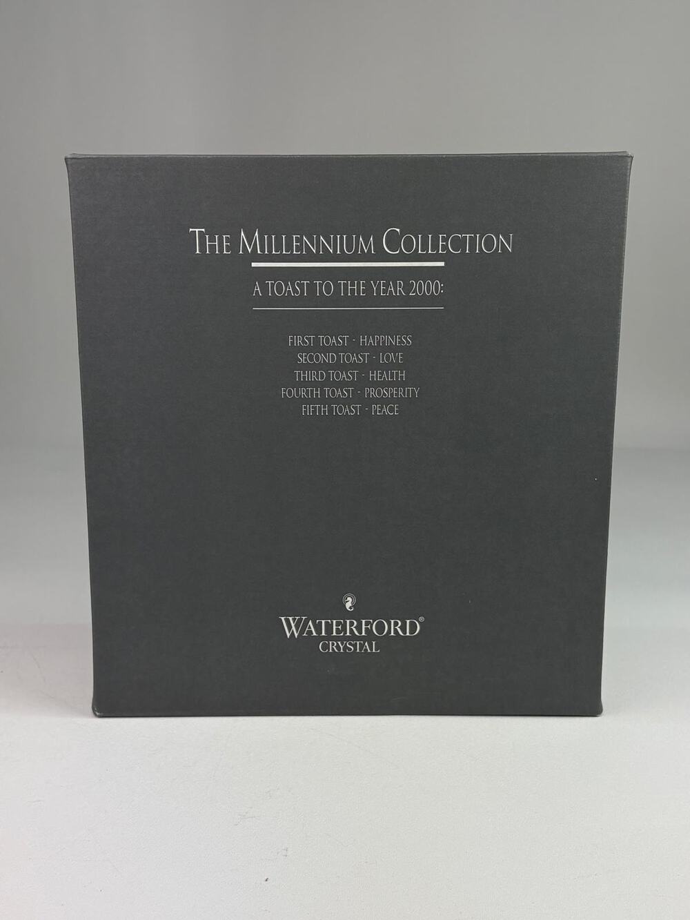 NOS Waterford Crystal Millennium Collection Box Set Peace Champagne Flutes 9.25"